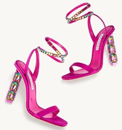 2023 Été Luxe Aura Femmes Sandales Chaussures Talons incrustés de cristal Robe de mariée Aquazzurs Sparkle Shiny Lady Gladiator Sandalias EU35-43 Boîte d'origine