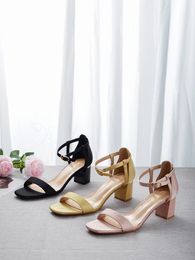 Sandales de luxe à talons hauts pour femmes, chaussures de mariée élégantes, roses, 6 CM, pour fête de mariage, été 2023, 18009 L1 240301