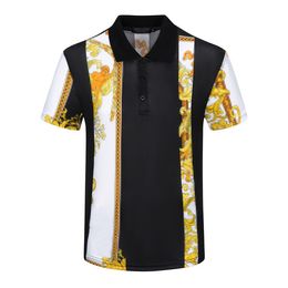 2023 camiseta de verano para hombre, color blanco y negro, estampado floral, solapa de algodón nacarado, polo informal, transpirable y cómodo, M-3XL