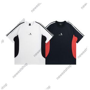 2023 Zomerheren plus T-stukken Polos Men Designer T-shirt Paris Borduurbrief Afdrukken Korte mouw katoen t shirts vrouwen wit zwart xs-l