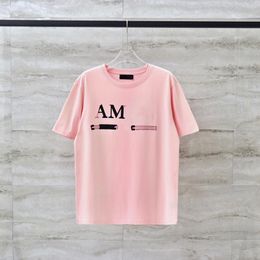2023 été Hommes T-shirts Designer Vêtements Rose personnalité lettre Splash encre T-Shirt Hommes À Manches Courtes D'été Tops T-shirt Homme Mode t-shirt