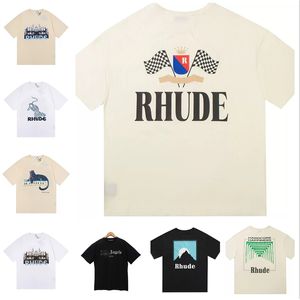 2023 Rhudes T Shirt Designer For Men Womens T Shirts Camiseta de moda con letras Casual Summer Short Sleeve Tees Camisas Mujer Ropa