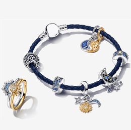 2023 été nouveaux breloques Bracelets soleil lune anneaux ensemble bricolage fit Pandora Bracelet pendentif collier pour femmes Designer bijoux filles mariage fiançailles cadeau