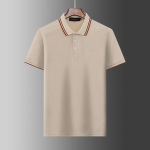 2023 Vêtements de marque T-shirt Lettre de mode pour hommes Silky Pearl Floor Tops Qualité Coton Chemise à manches courtes Polyvalent Styles classiques Casual Business Hommes Polo Chemise
