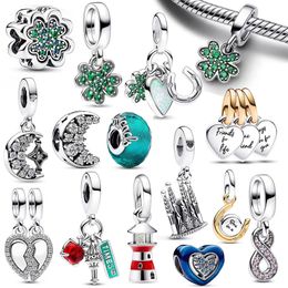 2023 Été Nouveau Dans Trèfle Ami Série Étoilée S925 Lune Coeur Charme Perles Fit Original Pandora Bracelet DIY Bijoux Livraison Gratuite