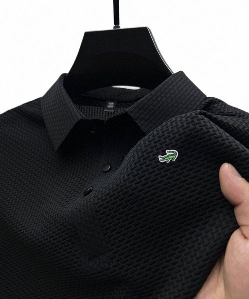 2023 Été Nouveau homme lidacin HOLLOW CORD POLO POLO POLO SILK SILK BUSTINGable BUSIN FI T-shirt Men's Brand Clothing V2SE #