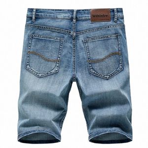 2023 Verano Nuevos Hombres Regular Fit Denim Shorts Classic Fi Busin Tendencia Casual Jeans Masculino Alta Calidad Pantalones de cinco puntos A5wK #