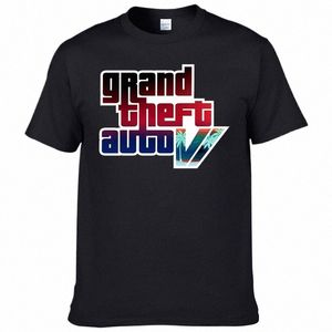 2023 Zomer Nieuwe Mannen T-shirt Grand Theft Auto Gta Game Print T-shirt 100% Cott Ronde Hals Top Straat korte Mouwen F118 T3wJ #
