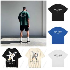 2023 Verano nuevo Hombre Mujer Diseñadores reprreesent camiseta suelta Popular en el Reino Unido Marcas de moda Algodón Tops Camisa Impresión gráfica Camisetas Ropa Camisetas yhn