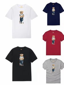 2023 été nouveau jeunesse polos chemise à manches courtes T-shirt décontracté col rond ours motif taille asiatique S-XXL