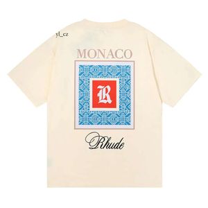 2023 Été Rhude T-shirt Mens Designer T-shirt Rhude Chemises décontractées Homme Femmes Tees Manches courtes Top Vendre Luxe Hommes Hip Hop Vêtements Taille américaine S-2XL 5687