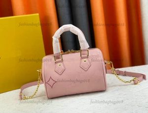 2023 Summer Speedy Bandouliere 20 Bolso enrollado Toron Handle Bag M46575 Cream Begie Bicolors M46517 Degrade Blue Rose Pink M46518 Empreinte Leather Pillow Purse