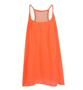 2023 Zomerjurk van mesh met gesplitste open rug en chiffon voor dames