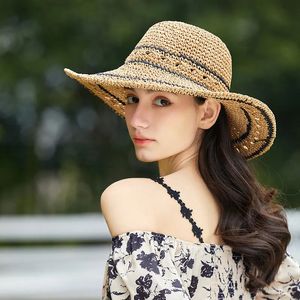 2023 Chapeau d'été Paille pour femmes Sunshade and Face Shield Protection UV Polvalent
