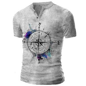 2023 Zomer Trendy Nieuwe Heren Staande Hals Mode Slim Fit T-shirt Gepersonaliseerde Kaart Print Korte Mouw Polo