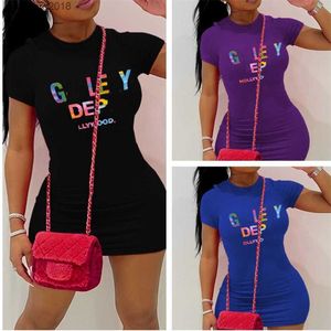 Vestidos de diseñador de mujeres de verano Sexy Camiseta de O-cuello O impreso Vestido de calma de la calles Manosa Vestidos Mujeres Plus Tamaño S-5XL