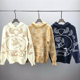 2023 Sweaters para mujeres de verano ropa de diseñador nuevo con cuello de tripulación Knight Warhorse Doble Jacquard Knit Crew-Neck Sweater Diseñador Cardigan Ladies Top Khaki S2XL