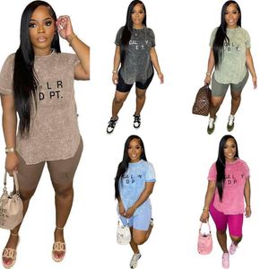 Vêtements pour femmes Casual Tracksuit Designer Summer Two Piece Set Swensuit Legging Short à manches LETTRE DE MODE IMPRIMÉ SPORIET