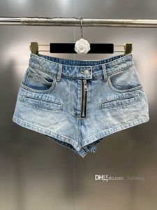 2023 zomer dames jeans denim shorts sexy mini blauw korte broek knop ritssluiting decoratie korte pittige straat trendy broek
