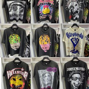 2024 Hellstar T -shirt Herenontwerper Vintage Graphic Summer Casual Dames Loose T -stukken Korte mouwen Top Verkoop letters afdrukt T Shirts Kleding Matform Maat M XL