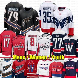 8 Alexander Ovechkin Reverse rétro Washington Hockey Jersey Capitals Jersey 17 Dylan Strome 77 T.J.Oshie Tom Wilson Max Pacioretty Charlie Lindgren Jerseys Youth