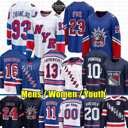 #10 Artemi Panarin NY Hockey Jersey #93 Mika Zibanejad #23 Adam Fox #31 Igor Shesterkin #20 Chris Kreider Alexis Lafreniere Rangerses Wayne Gretzky Jerseys Youth 3rd Rempe