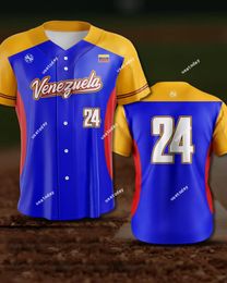 Camiseta auténtica del WBC del equipo Venezuela 2023 - Altuve, Acuña Jr., Cabrera - Tela transpirable