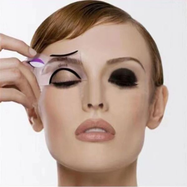 2023 Plantilla de sombra de ojos Herramienta de maquillaje de cejas Crooming de nine colas Pegatinas reutilizables para delineador de ojos