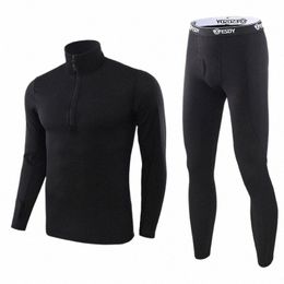 2023 Ensembles de sous-vêtements thermiques pour hommes Hiver LG Sleeve Thermo Underwear LG Winter Clothes Men Moti épais vêtements thermiques J4OD #