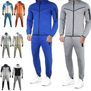 2023 Thin Tech Fleece Men Survêtement Designer Sweat Suit Deux pièces Ensemble Pantalon de survêtement de sport avec sweat à capuche à manches longues pour printemps automne 3XL Hommes