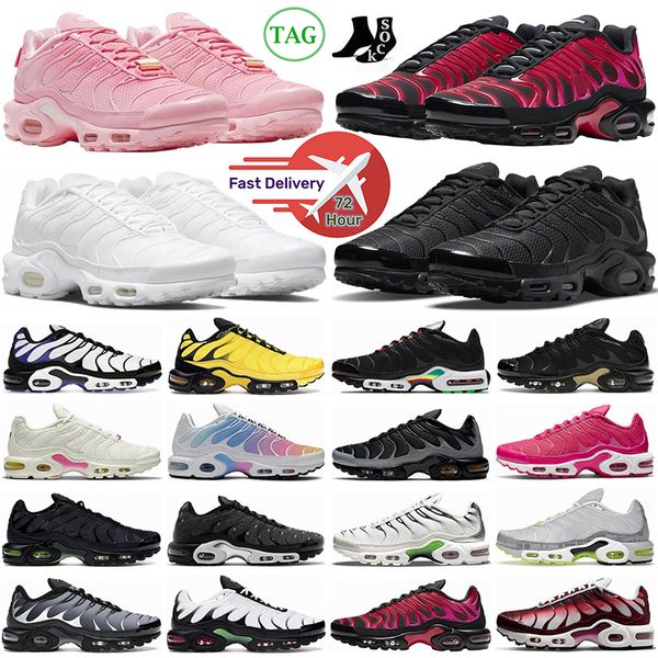 2023 tn plus Zapatillas de running para hombre Triple Black White Gold Rain Bow Pink Prim Batman Atlanta Hyper Blue Kiss Unite Totale mujer Zapatillas deportivas transpirables T2