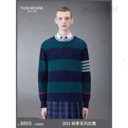 2023 Tom Classic 4 Stranged Men's Merino Fleece Jacquard Crewneck Knit Shirt Dark Green