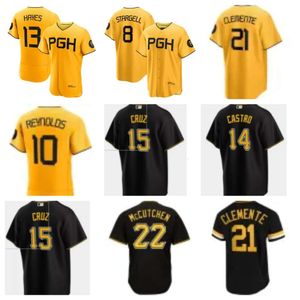 2023 Top personalizado 22 Mccutchen 21 Roberto Clemente Jerseys 32 Henry Davis Starling Marte Francisco Cervelli Kent Tekue Chris Archer CHOI