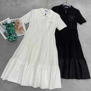 2023 TOP Designer Brand Fashion Rok Slim Fit Black Simple Casual Women's Sexy Charming Set Long Girl White Princess Dress