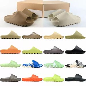 2023 Top Designer Slipper Sandalen Men Dames Sandaalroze Camo Ridge Vorm Zwart Witwit Runner Hars Patroon Slippels Schuim Runn West Slipper schoenen