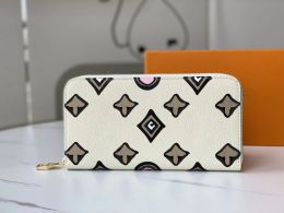 2023 TOP Diseñador de moda Cartera de lujo Monederos Zippy para mujer Carteras con cremallera Flor de alta calidad Titular de la tarjeta de crédito Señoras de moda Bolsas de embrague con caja