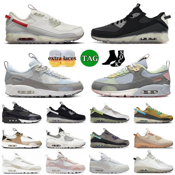 2023 Chaussures de course de sport Terrascape 90 Black Lime Ice Sail Sea Glass 90s Futura Light Bone Rotin Hommes Femmes Baskets Baskets 36-45