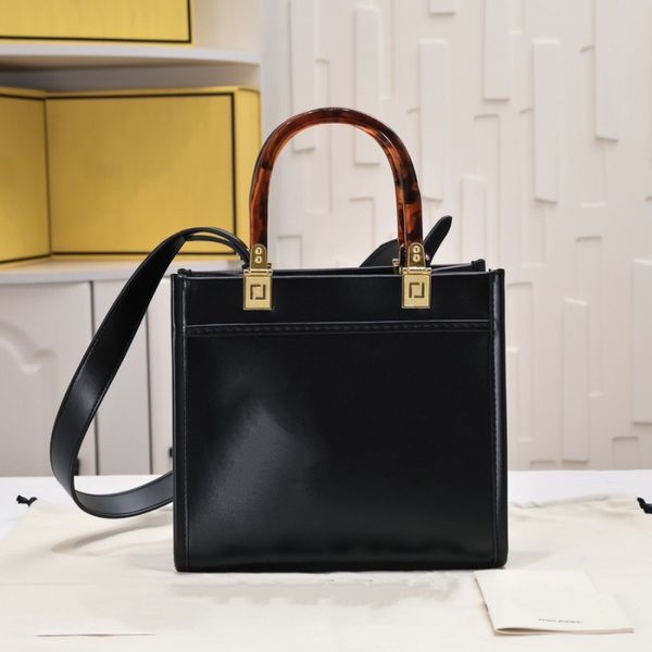 2023 bolso de mano de cuero de vaca de lujo para mujer, bolso de hombro tipo bandolera con doble asa de plástico mediano, marrón, blanco, negro, informal, a la moda, estilo de marca de tendencia