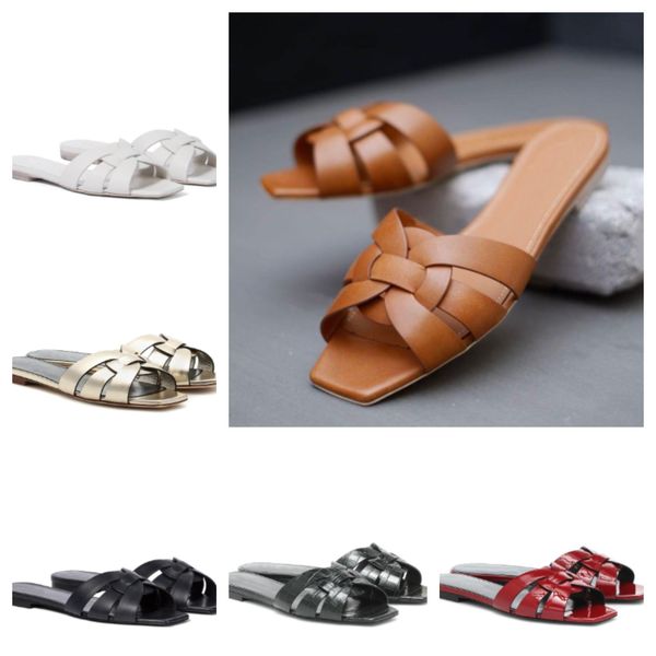 2023 Top Luxury Tribute Women's Leather Slides Sandal Nu Pieds 05 Outdoor Lady Beach Sandals Casual Slippers Ladies Comfort Walking Shoes