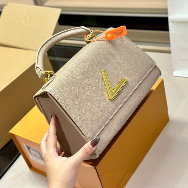 2023 Top Luxury Women Designer Bag Lady Clutch Classic Grace Colores lisos Suave Real Cuero Twist Louies Bolso Crossbody Moda Marca Manija Monedero Bolsas