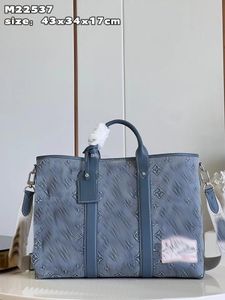 2023 Top Original Real Shot Bandouliere 50 Hommes Dames Sac À Main Lettre Motif En Relief Faded Denim Grande Capacité Designer Classique Hommes Sac De Voyage