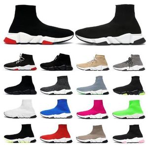 2023 Top Qualité Noir Blanc Speed Trainer Casual Chaussures Homme Femme Chaussettes Bottes Stretch-Knit Race Runner Sneakers 36-45