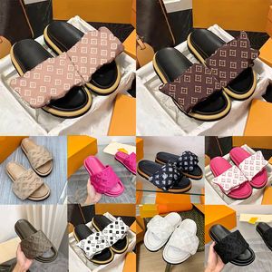 New Arrival Pool Pillow Les chaussures Mules Sandals Famous Designer Women Sunset Flat Comfort Mules Padded Front Strap Slippers Slides