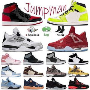 2023 topkwaliteit Jumpman Basketball Shoes Heren Trainers 1 Visionaire Gefokte Patent van Dames Sport Oklahoma Sooners 4S Trainers White Oreo 4 Jordon Jordam Jordab