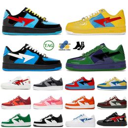 2023 Top Quality Sta Sk8 Casual Shoes Designer Womens Mens Sneakers A Bathing Stas Sk8 Camo Combo Pink Pantent Leather Black Orange Green Sports Platform Trainers