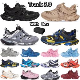 2023 Track 3.0 Zapatos casuales Diseñador Hombre Mujer Plataforma Zapatillas Luxe Vintage Tracks Runners Gomma Leather Walking Trainers con caja
