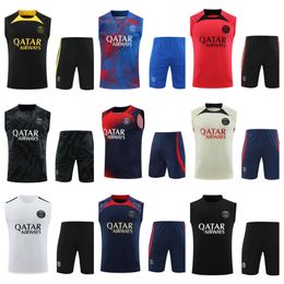 2023 Survêtement Jerseys de football Gilet Hommes Costume d'entraînement ShortS Costume 23 24 NOUVEAU Paris Sportswear Football Jersey Kit Uniforme Chandal Sweat-shirt Pull Set Top