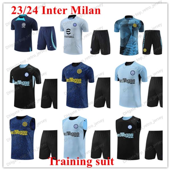 2023 Survêtements de football MILANS Chandal Futbol Combinaison d'entraînement à manches courtes 23 24 Nouveau style Milans survetement camiseta DE FOOT Sportswear Sweat-shirt