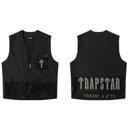 2023 Trapstar nouveau Logo lettre travail fonctionnel mode décontracté hommes poche sans manches gilet manteau 688ss