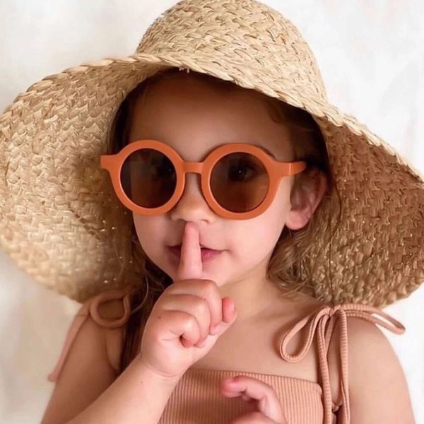 Lunettes de soleil à monture ronde pour bébé, tendance 2023, lunettes décoratives mignonnes de dessin animé pour filles